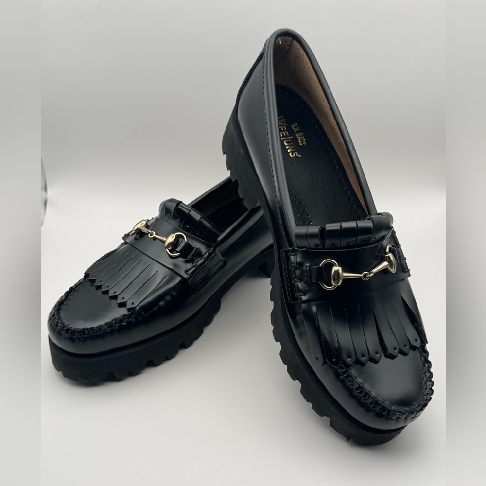 Weejuns Black Leather Loafers Kiltie Fringe Women Size 7 Never Worn